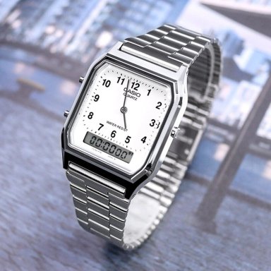 AQ-230 | RELOJ CASIO DE ACERO PLATEADO | CAS-108 - 1