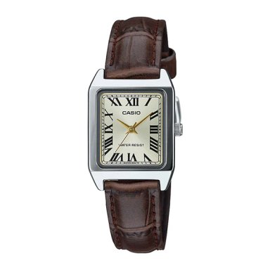 LTP-V007 | RELOJ CASIO PARA MUJER DE CUERO PLATEADO/MARRÓN | CAS-42 - 1