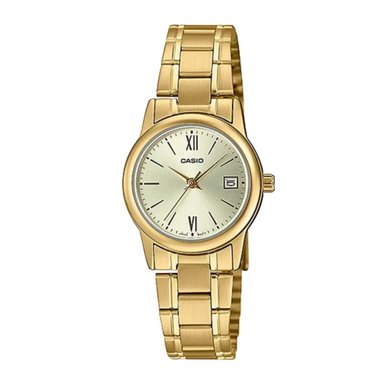 LTP-V002 | RELOJES CASIO DE ACERO DORADO PARA DAMA - 1