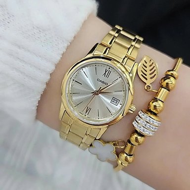 LTP-V002 | RELOJES CASIO DE ACERO DORADO PARA DAMA - 2