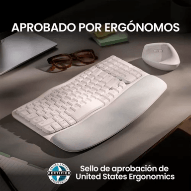 TECLADO LOGITECH ERGO WAVE WIRELESS BOLT/ BT/ SP WHITE (920-012279) - 4