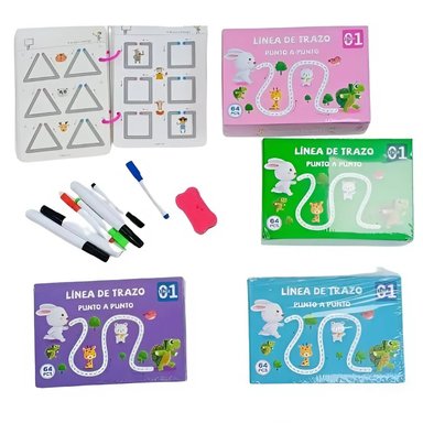 LIBRO DE TRAZOS MÁGICOS + CUBO ABC 48PZS PARA NIÑOS - 2