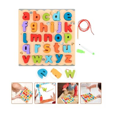 Tablero Didáctico Multifuncional 3 en 1 – Abecedario, Encaje y Pizarra para Niños - 1