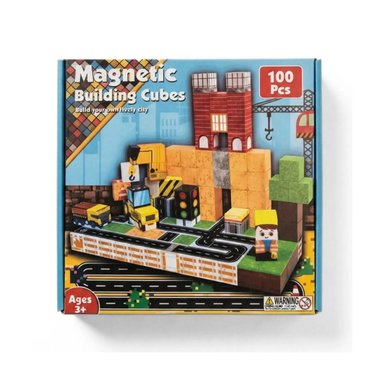 CUBOS MAGNÉTICOS DE CONSTRUCCIÓN CIUDAD Y GRÚA - SET DIDÁCTICO 100 PIEZAS STEM - 4