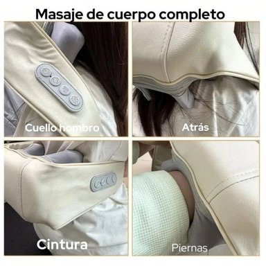 MASAJEADOR DE CUELLO Y HOMBROS ELÉCTRICO PORTÁTIL 2 MODOS Y 3 INTENSIDADES - TIPO SHIATSU - 5