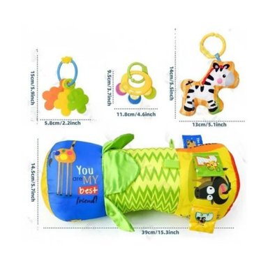 PACK RODILLO DE GATEO SENSORIAL + PEZ SONAJERO MOLAR PARA BEBÉS - 4