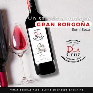 VINO TINTO BORGOÑA BODEGA D'LA CRUZ CAJA 750 ML CAJA 12 SEMI SECO GRAN NEGRO - 4