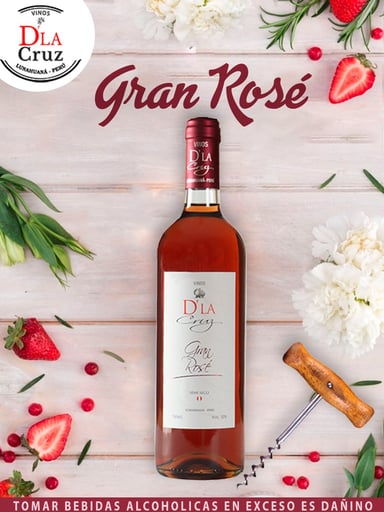 VINO ROSE BODEGA D'LA CRUZ BOTELLA VIDRIO 750 ML CAJA 12 SEMI SECO - 4