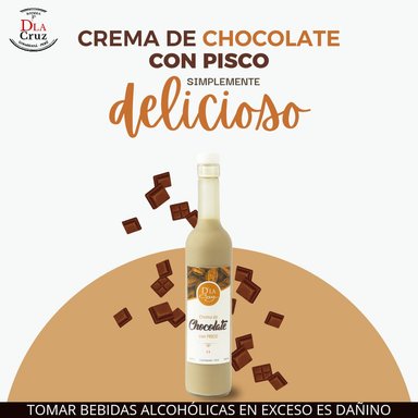 CREMA PISCO BODEGA D'LA CRUZ BOTELLA VIDRIO 500 ML 12 CHOCOLATE - 2