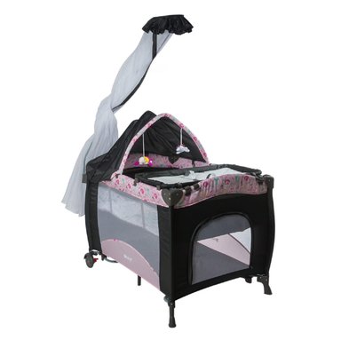 CUNA CORRAL EBABY SALLY 716-1A ROSADO MECEDORA - 2