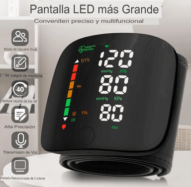 TENSIÓMETRO DIGITAL MEDIDOR DE PRESIÓN ARTERIAL RECARGABLE PANTALLA LED - 1