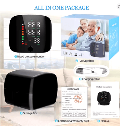 TENSIÓMETRO DIGITAL MEDIDOR DE PRESIÓN ARTERIAL RECARGABLE PANTALLA LED - 5