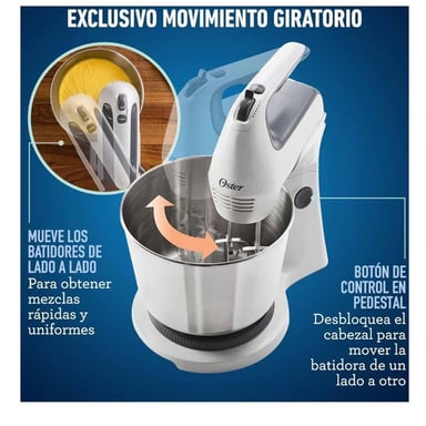 BATIDORA OSTER FPSTHS3612 DE MANO Y PEDESTAL CON ACCIÓN GIRATORIA - 4