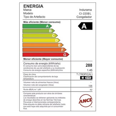 CONGELADORA INDURAMA CI-220BL 198 L BLANCO - 6