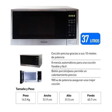 HORNO MICROONDAS PANASONIC NN-SB646SRPK SILVER 37L - 5