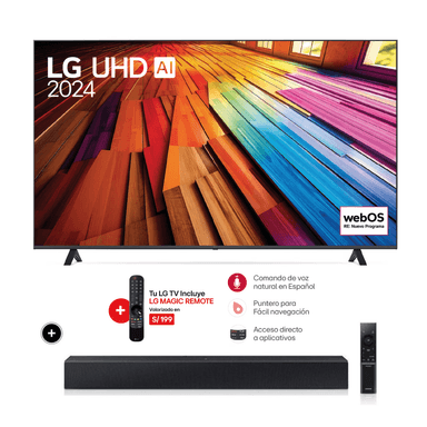 TELEVISOR LG LED 4K ULTRA HD 75 SMART TV CON THINQ AI 75UT8050PSB + BARRA - 1
