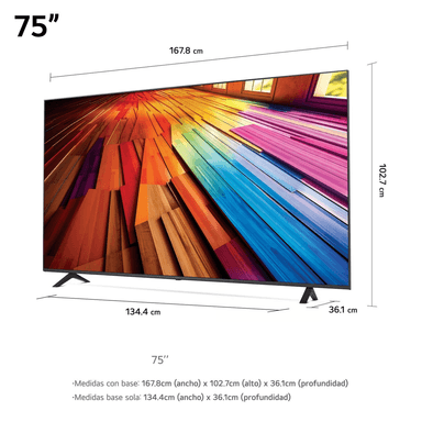 TELEVISOR LG LED 4K ULTRA HD 75 SMART TV CON THINQ AI 75UT8050PSB + BARRA - 2