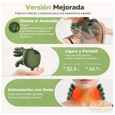 MASAJEADOR DE CUELLO Y HOMBROS CON CALOR 4D, AMASAMIENTO PROFUNDO Y MASAJE SHIATSU - 2