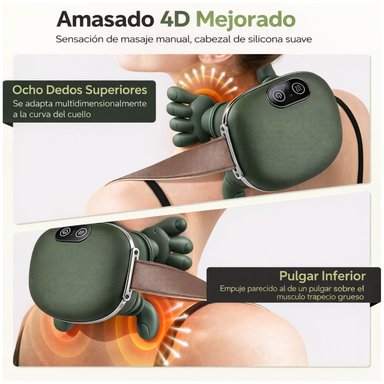 MASAJEADOR DE CUELLO Y HOMBROS CON CALOR 4D, AMASAMIENTO PROFUNDO Y MASAJE SHIATSU - 6