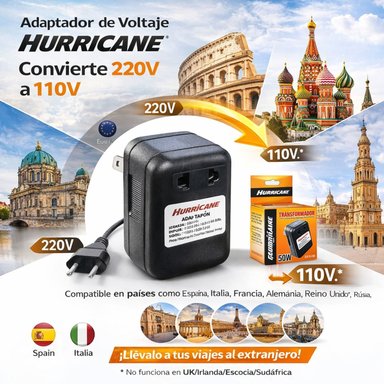TRANSFORMADOR DE CORRIENTE 220V A 110V AC 50W PARA USO DOMÉSTICO INTERIOR - 3