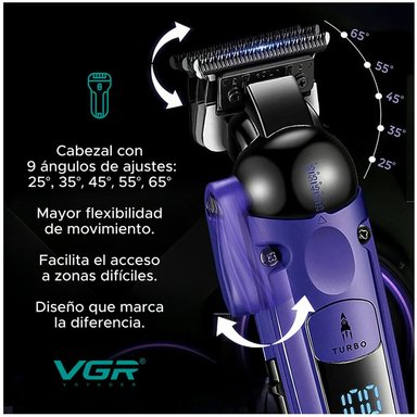 MÁQUINA CORTAR CABELLO VGR V-274 PROFESIONAL FADE TURBO 7000RPM - 3