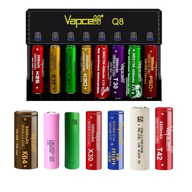 CARGADOR BATERIAS LITIO RECARGABLE 8 SLOT X 1000 MAH 18650 YMAS - 1