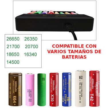 CARGADOR BATERIAS LITIO RECARGABLE 8 SLOT X 1000 MAH 18650 YMAS - 2