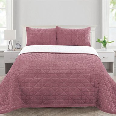 SET CUBRECAMA CARNERO PIEL ANGEL 1.5 PLZ PALO ROSA - 1