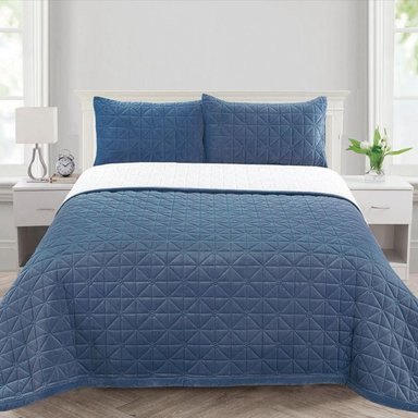 SET CUBRECAMA CARNERO PIEL ANGEL 1.5 PLZ AZUL - 1