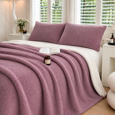 FRAZADA SHERPA 1.5 PLZ UVA - 1