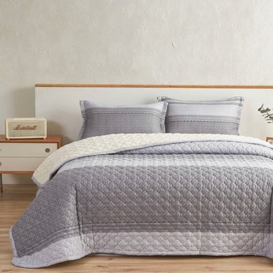 SET CUBRECAMA SHERPA ALGODÓN 1.5 PLZ - 1