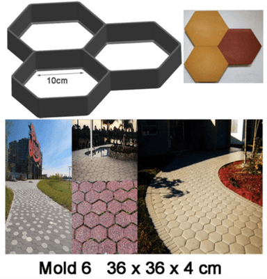 MOLDE PARA PISO CEMENTO HEX 36X36CM - 4