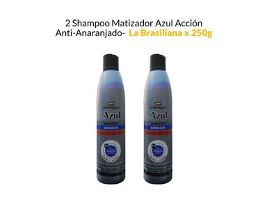 2 SHAMPOO MATIZADOR AZUL ACCIÓN ANTI-ANARANJADO - LA BRASILIANA X 250G - 1
