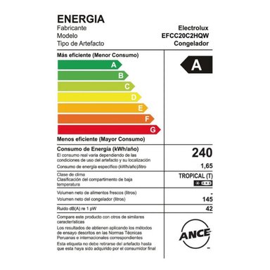CONGELADORA ELECTROLUX EFC15A2HPWB 145 LITROS BLANCO - 6