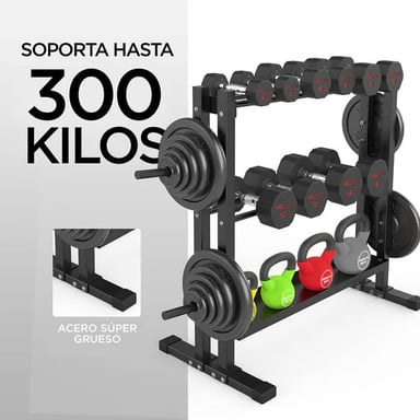 RACK PROIRON ACERO PESAS RUSAS Y MANCUERNAS II - 4