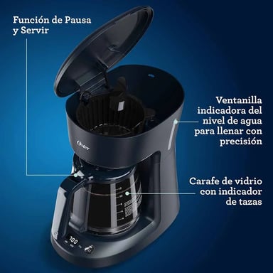 CAFETERA OSTER BVSTDCP12B FILTRO PROGRAMABLE 12 TAZAS CON AUTO APAGADO 900W - 2