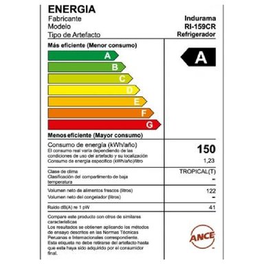 FRIGOBAR INDURAMA 122 L RI159CR ACERO - 4