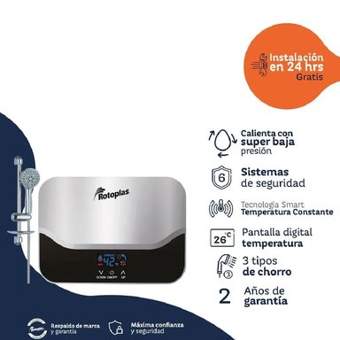 CALENTADOR DE AGUA INSTANTÁNEO PRISMA CON PANTALLA DIGITAL Y REGADERA REGULABLE - 2
