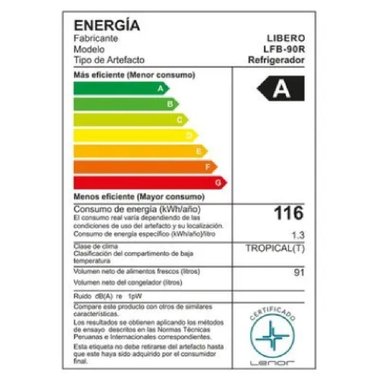 FRIGOBAR RETRO LIBERO LFB90R ROJO DE 90L - 4