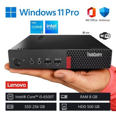 COMPUTADORA PC LENOVO INTEL CORE I5-6500T 8GB RAM 256GB SSD 500GB HDD WIFI - 1