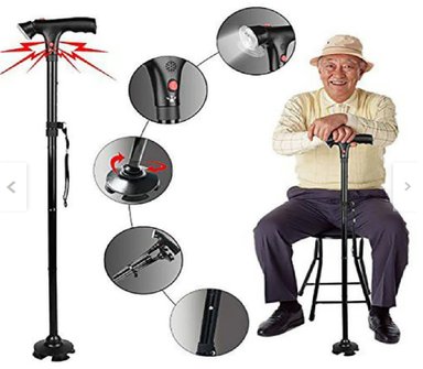 BASTON PLEGABLE LUZ LED ORTOPEDICO ALTURA REGULABLE MAGIC - 1