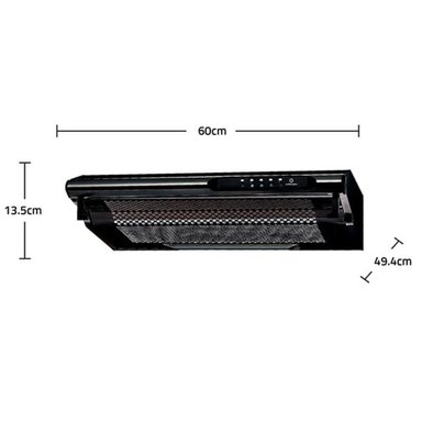 CAMPANA EXTRACTORA INDURAMA CEI-602NE 3 VELOCIDADES 60CM NEGRO - 3