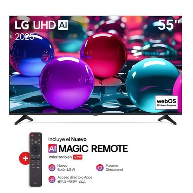 TELEVISOR LG 55' 55UA7300PSB UHD 4K THINQ AI + CONTROL MAGIC 2025 - 1