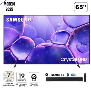 TELEVISOR SAMSUNG 65'' UN65U8000F CRYSTAL UHD SMART TV + SOUNDBAR SAMSUNG CHW-B400F 2025 - 1