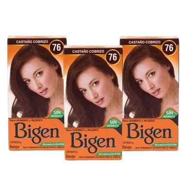 PACK DE 3 TINTES BIGEN CASTAÑO COBRIZO #76 - 1