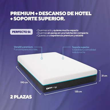 PACK COLCHÓN HYBRID DE MEMORY FOAM 2 PLZ + 1 ALMOHADA CALM MEMORY PRO - 4