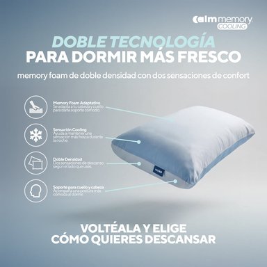 PACK COLCHÓN HYBRID DE MEMORY FOAM 2 PLZ + 2 ALMOHADA CALM MEMORY COOLING - 8