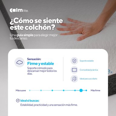 PACK COLCHÓN LITE DE MEMORY FOAM 1.5 PLZ + 1 ALMOHADA CALM MEMORY COOLING - 5