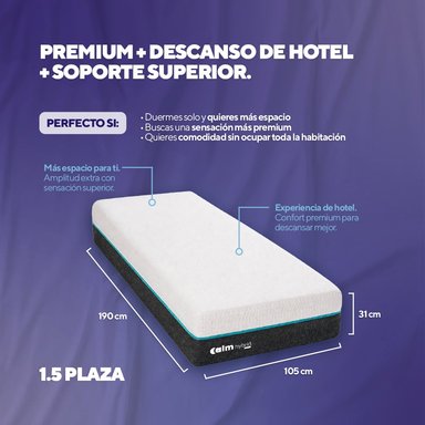 PACK COLCHÓN HYBRID DE MEMORY FOAM 1.5 PLZ + 1 ALMOHADA CALM MEMORY PRO - 4