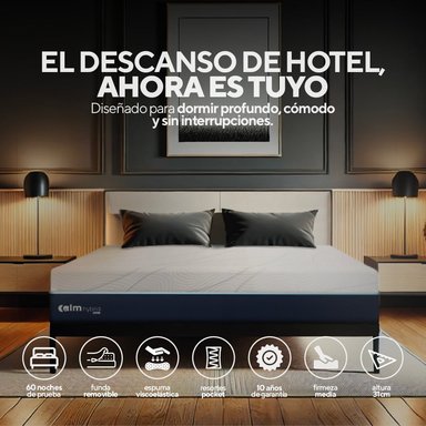 PACK COLCHÓN HYBRID DE MEMORY FOAM 1.5 PLZ + 1 ALMOHADA CALM MEMORY COOLING - 1